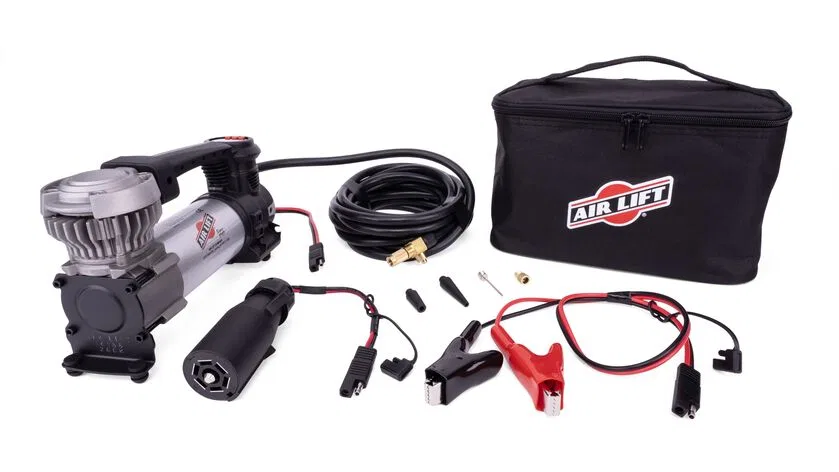 16188 – AIR LIFT Air Compressor, Portable 120 PSI Maximum Working Pressure 1.97 Cubic Feet Per Minute Battery Clamps ...